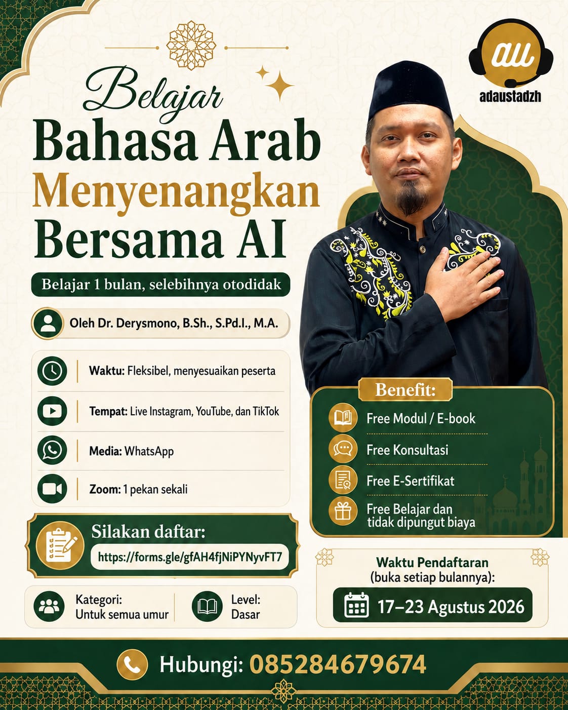 PENDAFTARAN E-LEARNING BAHASA ARAB (FREE)