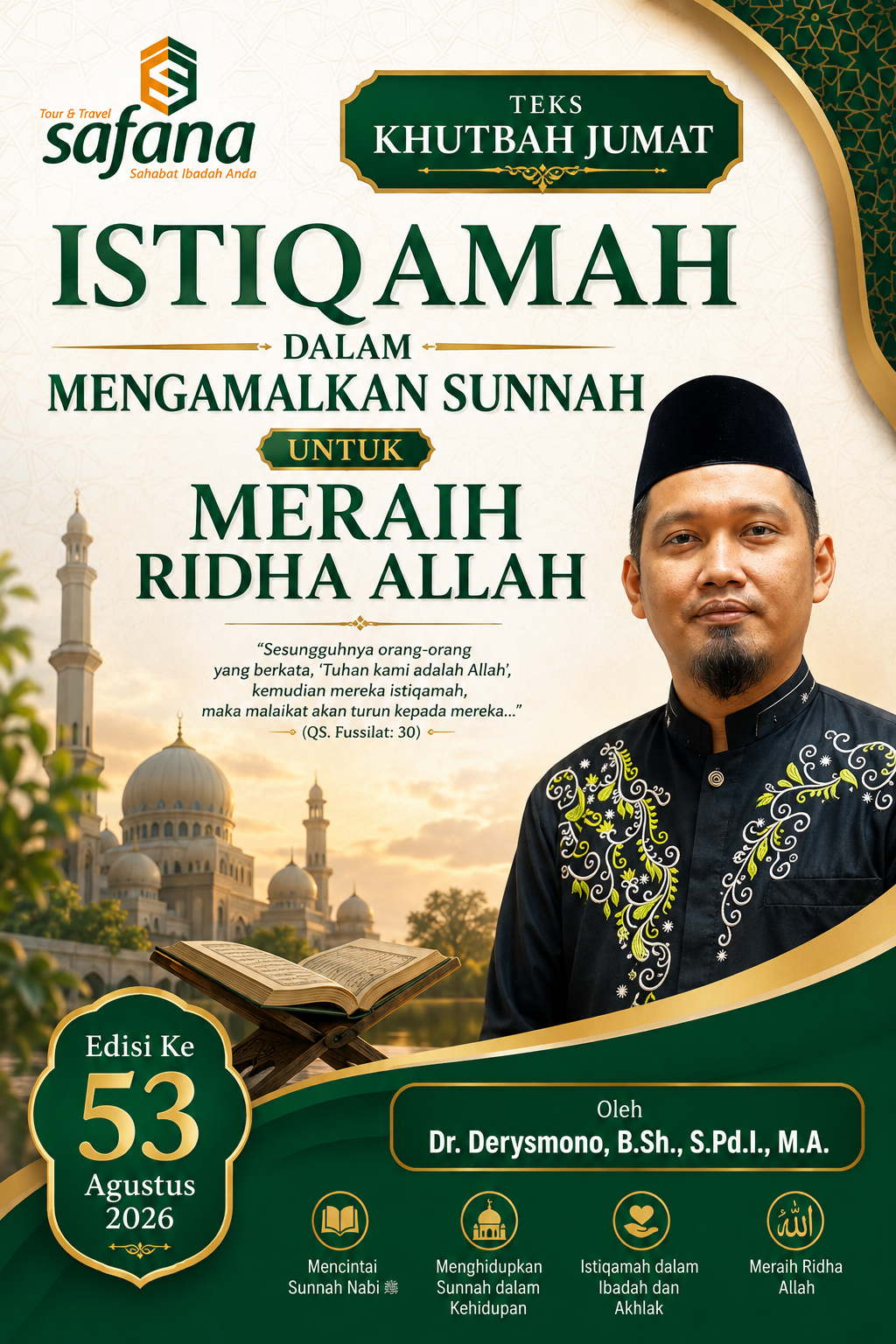 TEKS KHUTBAH JUMAT  ISTIQAMAH DALAM MENGAMALKAN SUNNAH UNTUK MERAIH RIDHA ALLAH